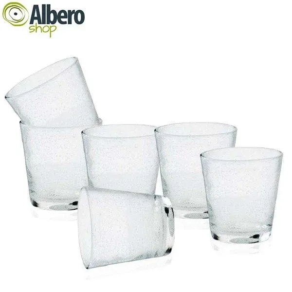30 cl - Bollicine Bicchiere Acqua in Vetro - Set 6 Pezzi Saldi