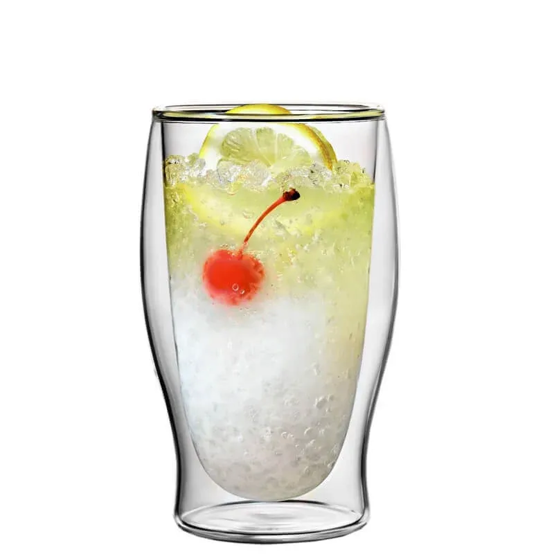Vendita Finale 47 cl - Bormioli Luigi Thermic Glass Bicchiere Bibita in Vetro Borosilicato - Set 2 Pezzi