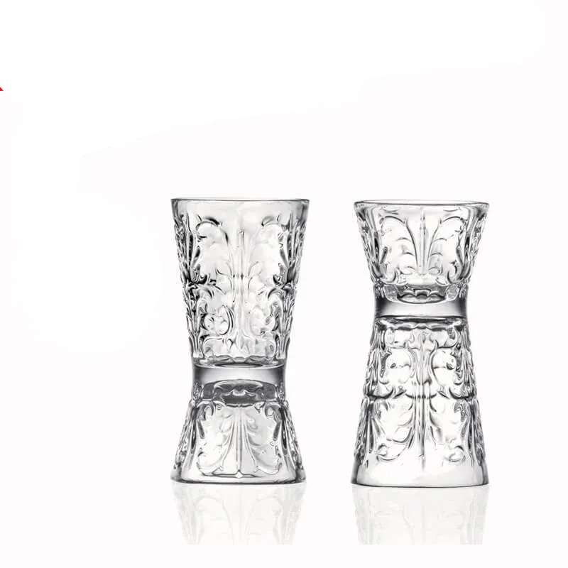 3-6 cl - RCR Tattoo Jiggers e Dosatori Per Cocktail in Vetro - Set 6 Pezzi Sconto