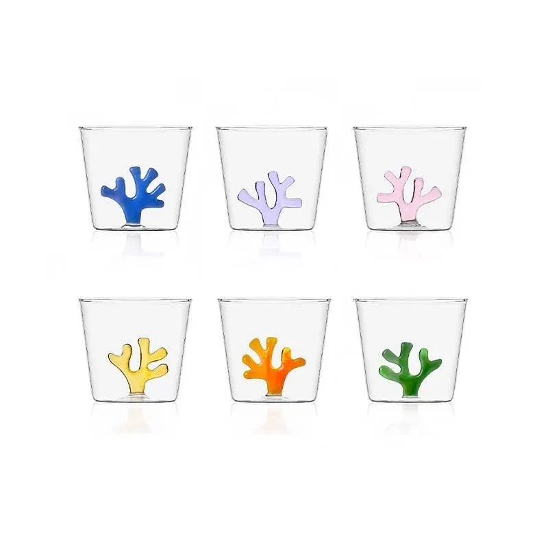 Offerta Lampo 30 cl - Ichendorf Coral Reef Bicchiere Acqua Corallo in Vetro Borosilicato - Set 6 Pezzi