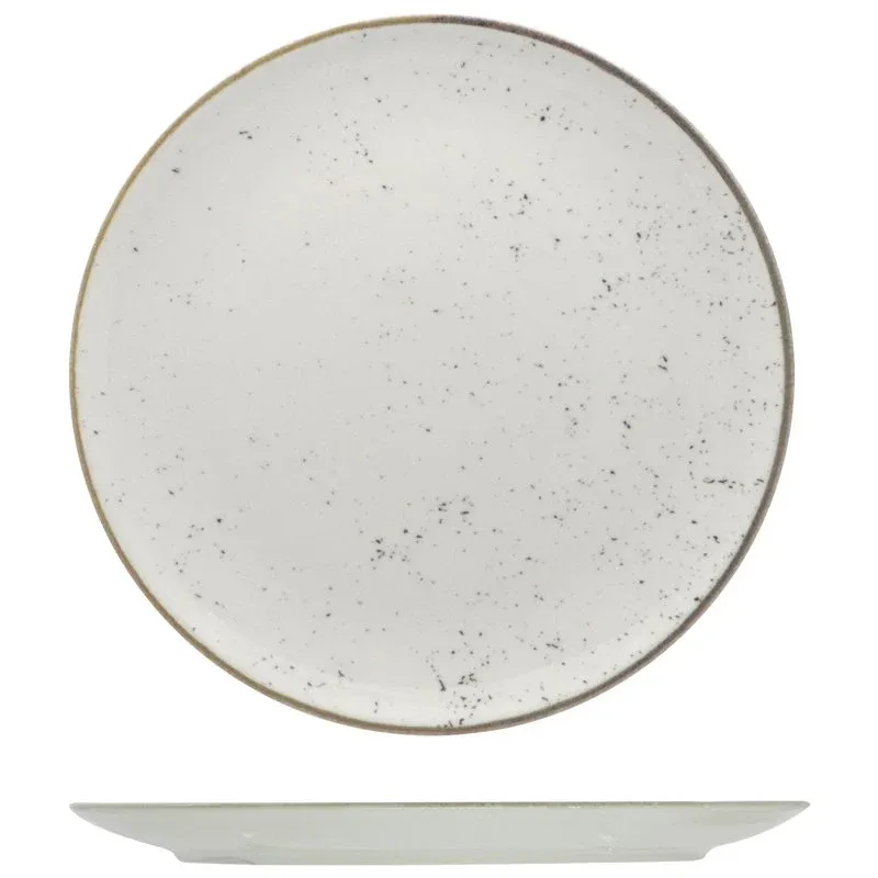 Sconto 28 cm - Saturnia Stains Piatto Piano Rotondo In Porcellana - Set 6 Pz