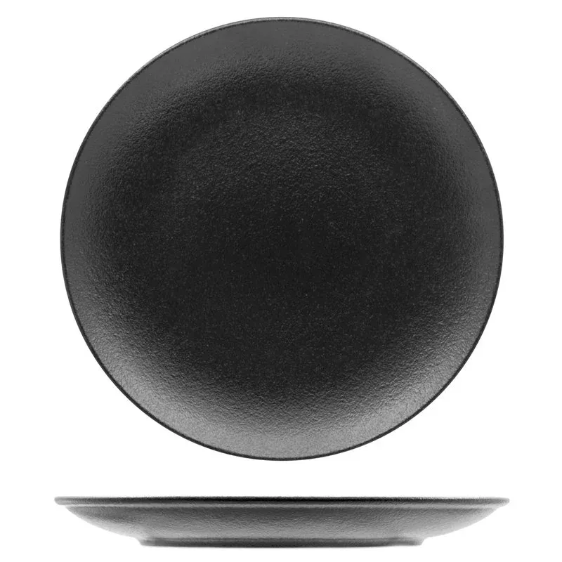 27 cm - Ariane Black Dazzle Piatto Piano In Porcellana - Set 6 Pz Promozione Esclusiva