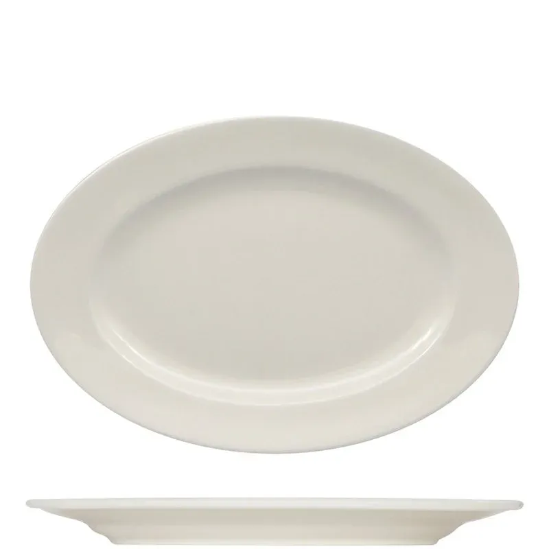 38x26.5 cm - Ariane Prime Piatto Vassoio Ovale In Porcellana - Set 6 Pz Esclusivo