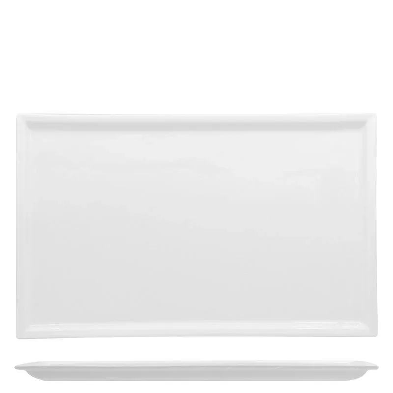 45x28 cm - Lioness Justwhite Piatto Vassoio Rettangolare In Porcellana - Set 2 Pz Solo Oggi