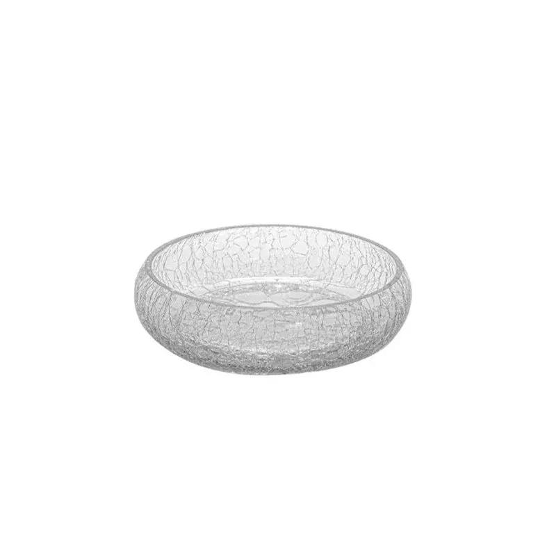 Popolare 20 cm - Crackle Piatto Presentazione Piano-Fondo In Vetro - Set 4 Pz