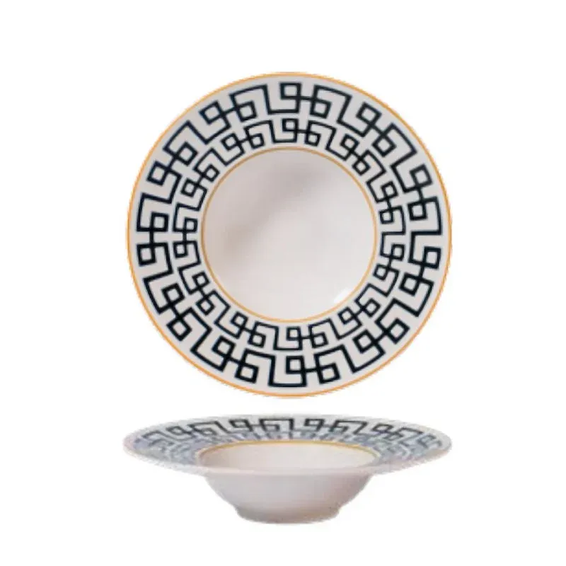 Soddisfatti O Rimborsati 28 cm - Dedalo Piatto Pasta In Porcellana - Set 6 Pz