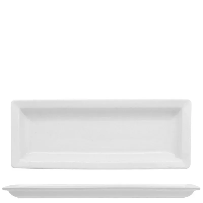 22.5x8.7 cm - Lioness Justwhite Piatto Presentazione Rettangolare In Porcellana - Set 6 Pz Super Prezzo