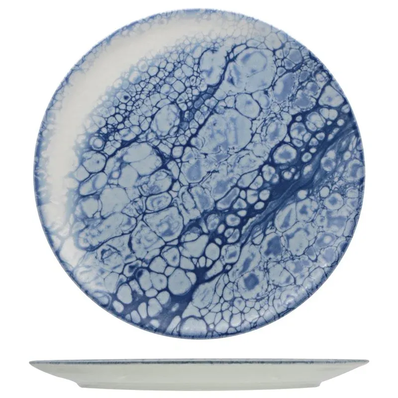 31 cm - Saturnia Bubble Piatto Vassoio Rotondo In Porcellana - Set 4 Pz Vendita Finale