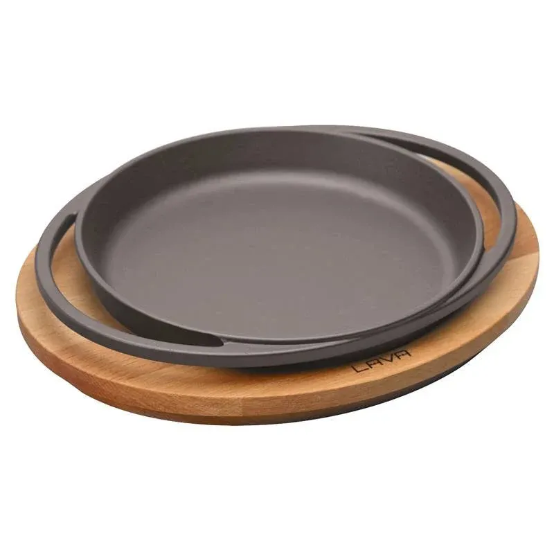 20 cm - Paderno Cast Iron Cookware Piatto In Ghisa Con Supporto In Legno Prezzo Ridotto
