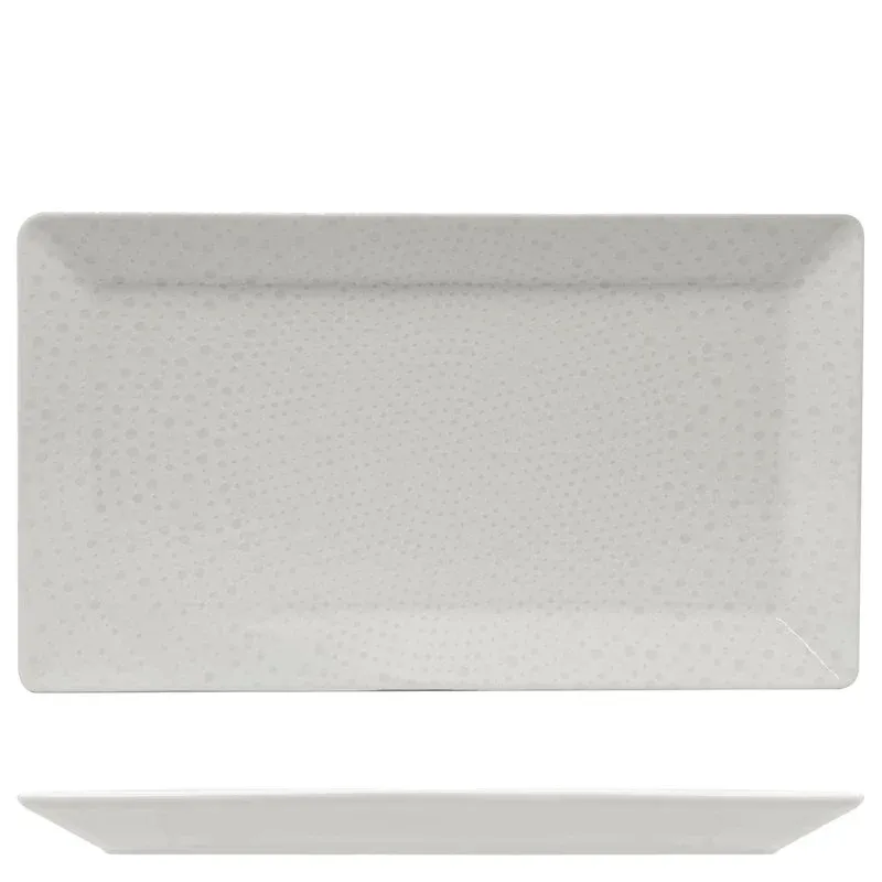 29x17.5 cm - Saturnia Nail Piatto Vassoio Rettangolare In Porcellana - Set 6 Pz Nuova Collezione