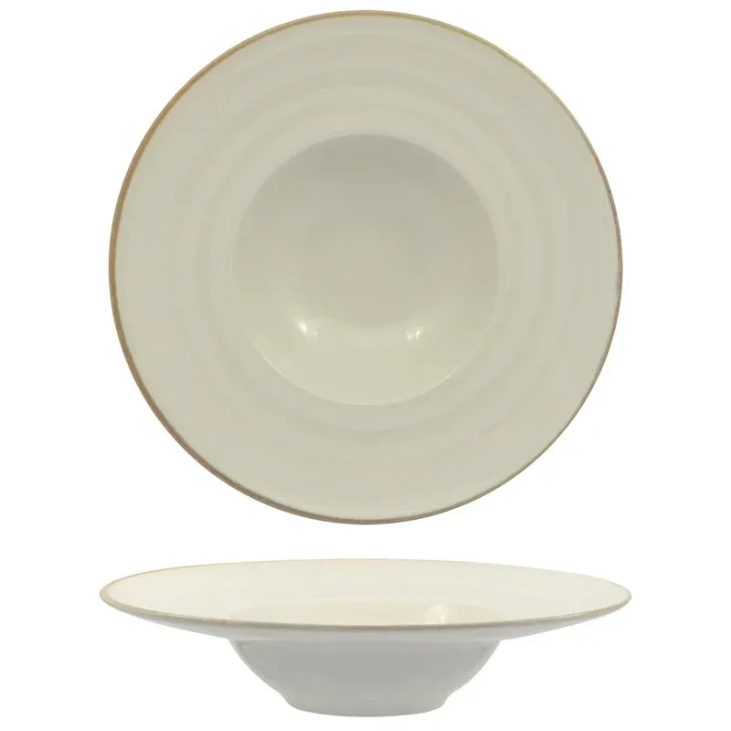 Solo Oggi 27.5 cm - Saturnia Vortex Piatto Pasta In Porcellana - Set 6 Pz