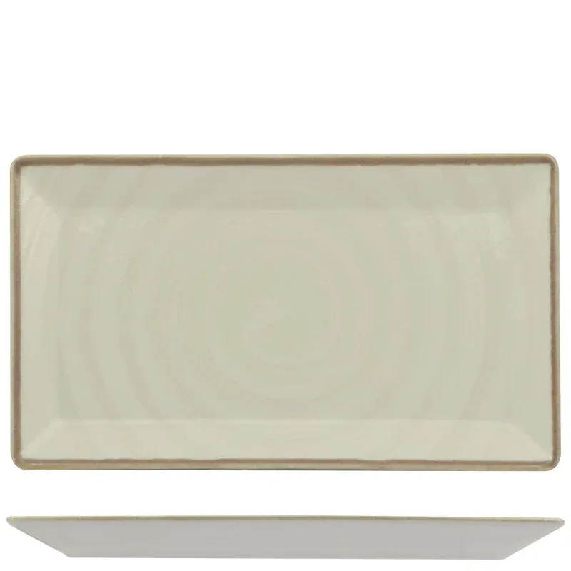 Sconto 29x17.5 cm - Saturnia Vortex Piatto Vassoio Rettangolare In Porcellana - Set 6 Pz