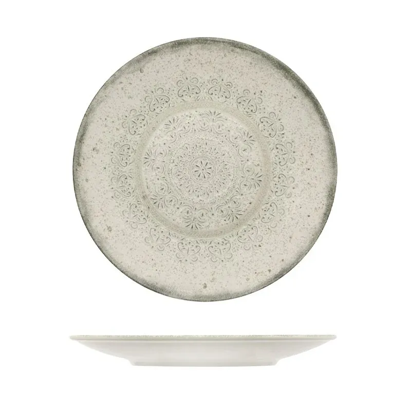 Prezzo Conveniente 21 cm - Lace Piatto Piano In Stoneware - Set 4 Pz