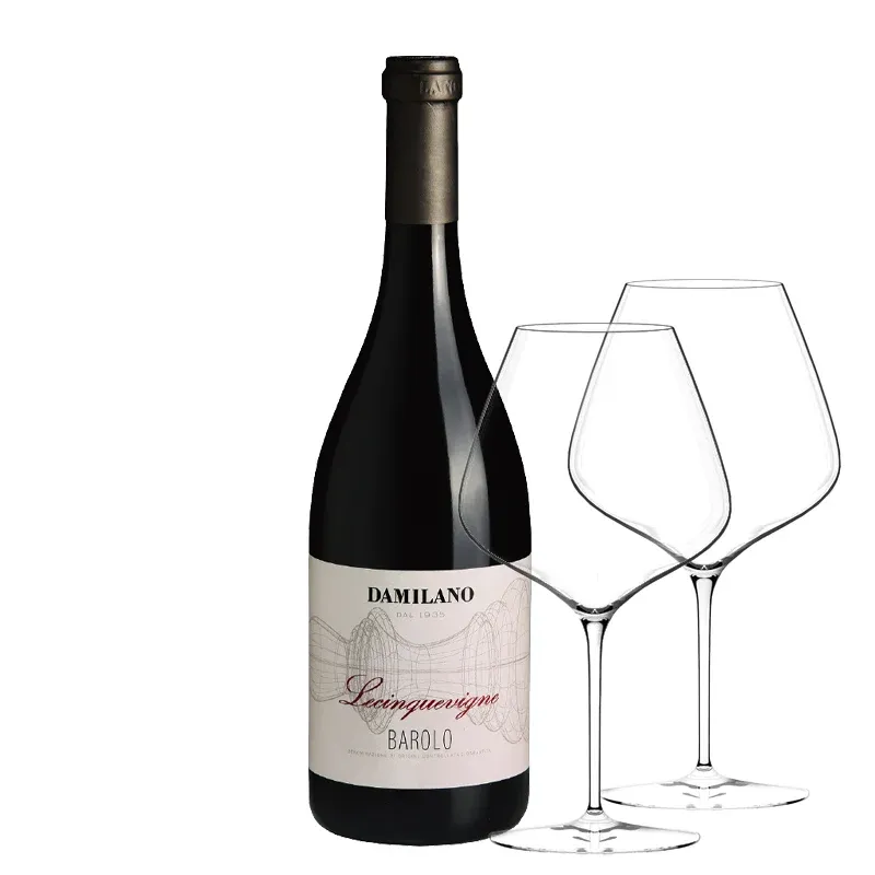 Lecinquevigne Barolo DOCG 2019 Damilano Azienda Agricola - Set 2 Calici Italesse Masterclass 90 cl Spedito Oggi
