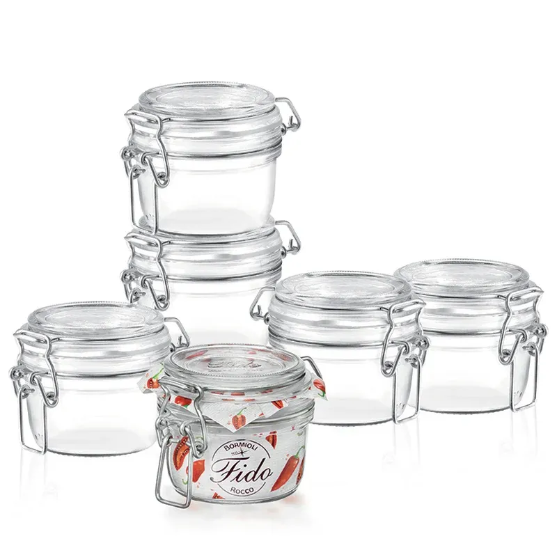 12.5 cl - Bormioli Rocco Fido Vasetto Ermetico Cilindrico In Vetro - Set 6 Pz Compra Online
