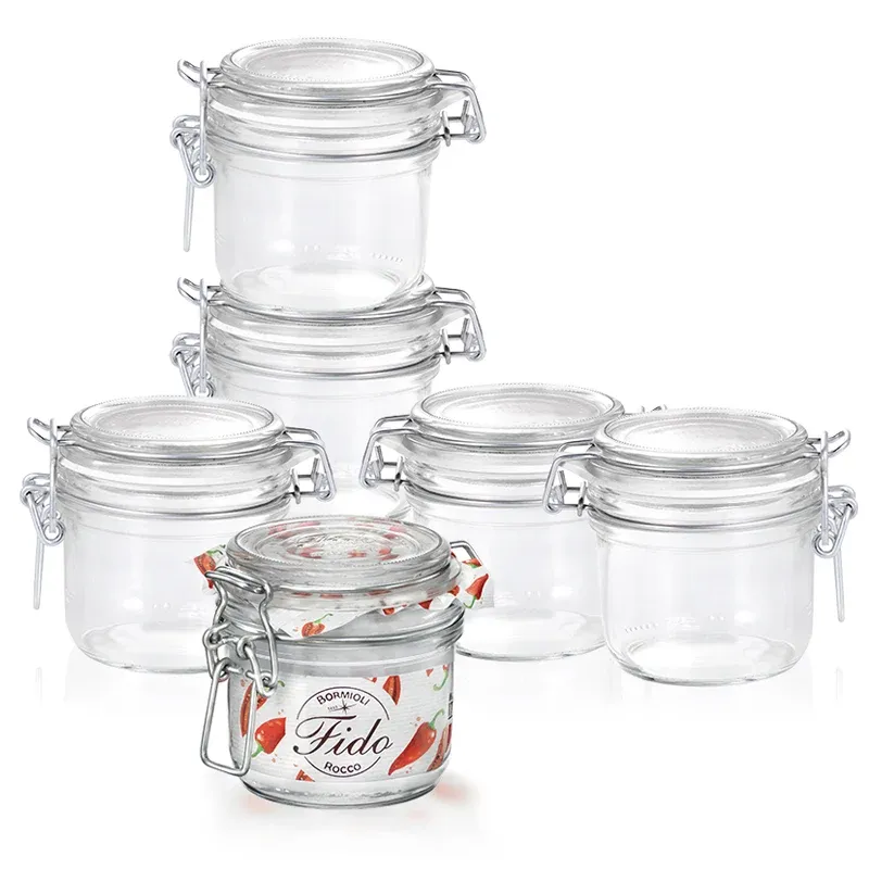 20 cl - Bormioli Rocco Fido Vasetto Ermetico Cilindrico In Vetro - Set 6 Pz Più Venduto