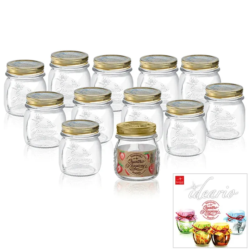 25 cl - Bormioli Rocco Quattro Stagioni Vasetto Con Ricettario - Set 12 Pz Prezzo Basso