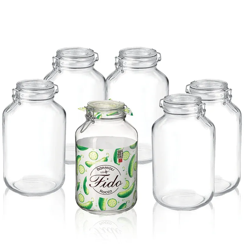 400 cl - Bormioli Rocco Fido Vasetto Ermetico Cilindrico In Vetro - Set 6 Pz Direttamente Dal Produttore