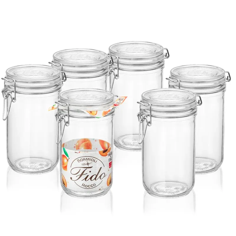 Solo Oggi 75 cl - Bormioli Rocco Fido Vasetto Ermetico Cilindrico In Vetro - Set 6 Pz