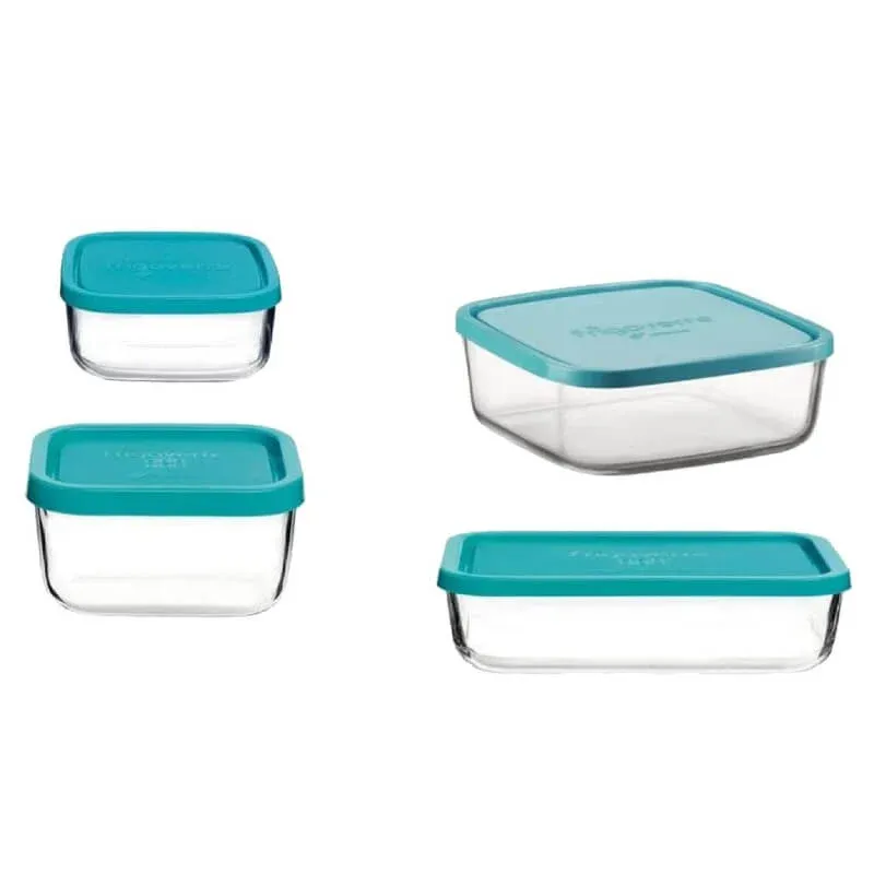 Bormioli Rocco Frigoverre Classic Contenitore Per Alimenti Rettangolare - Set 4 Pz Nuova Collezione