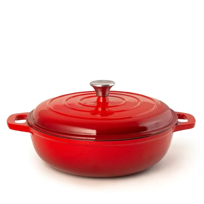 30 cm - H&H Ghisa Casseruola Rotonda Con Coperchio In Ghisa Solo Oggi