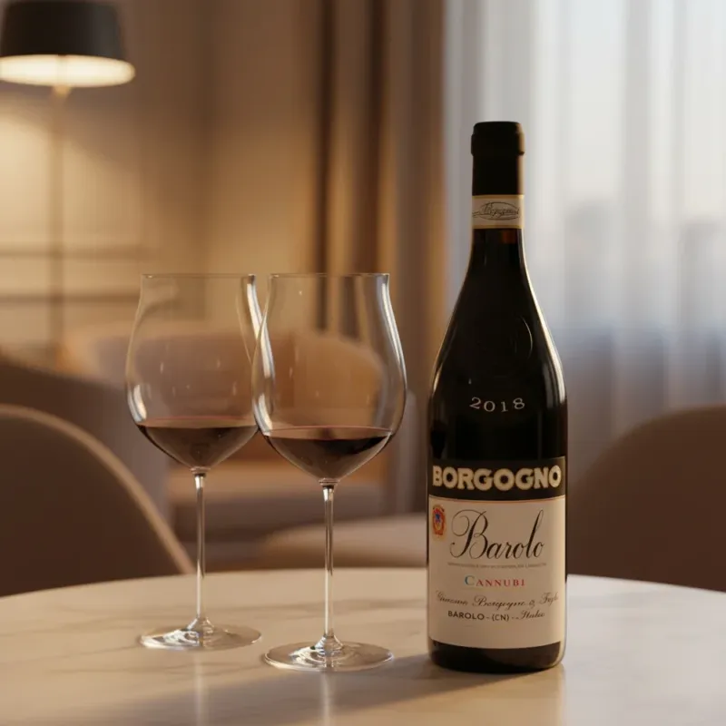 Cannubi Barolo DOCG 2018 Borgogno + Calice Degustazione Burgundy Superleggero 1 L Promozione