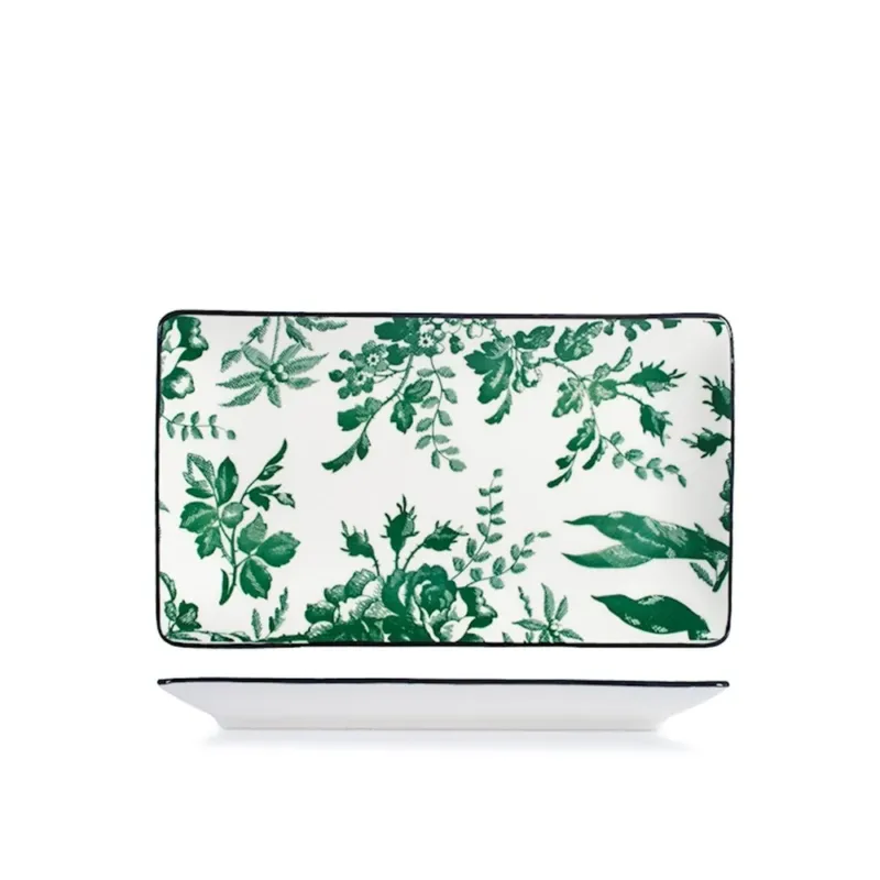 23x13 cm - H&H Margaret Piatto Vassoio Rettangolare In Porcellana - Set 6 Pz Promo Stagionale