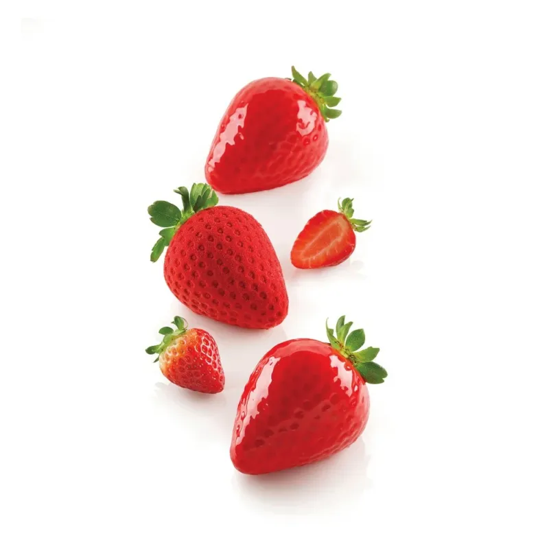 Ordina Subito 5 Forme - Silikomart Fragola 120 Stampo Dolci Frutta Realistica In Silicone Cutter Incluso