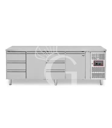 Scelto Dai Clienti Tavolo Refrigerato 6 cassetti da 1/3 e 2 porte alternati -18°C/-22°C - Prof. 700 mm