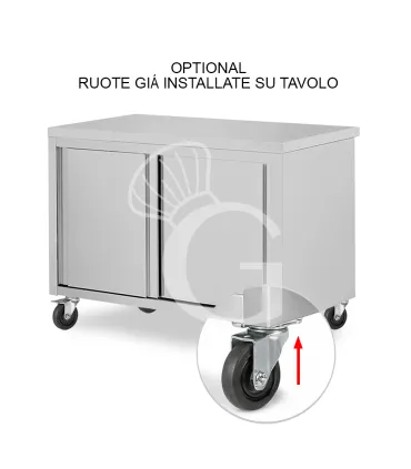 Ruote già montate su Tavolo armadiato – Prodotto Pronto all’Uso (4 Ruote, 2 con Freno) Must-Have