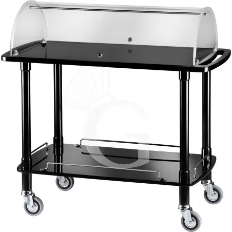 Pagamento Sicuro Carrello di servizio in legno con cupola e 2 ripiani colore nero L 1100 x P 550 x H 1070 mm
