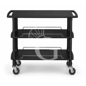 A Buon Prezzo Carrello di servizio in legno con 3 ripiani color nero L 1100 x P 550 x H 890 mm