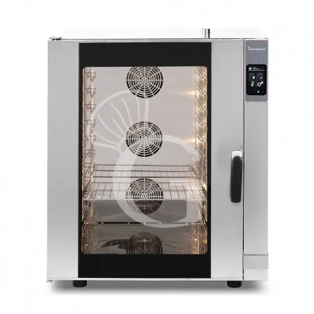 Forno elettrico a convezione con vapore,porta bandiera,comandi touch screen,trifase,10 teglie 600x400 o GN 1/1 Popolare