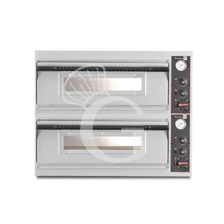 Must-Have Forno Elettrico per pizza - 4 + 4 pizze - diametro 320 mm 2 camere controllo meccanico 9,4 Kw