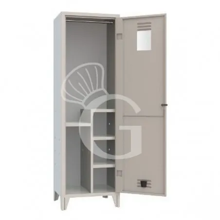Must-Have Armadio spogliatoio vigili del fuoco monoblocco 1 posto, 600x500x1950 mm Colore standard RAL 7035