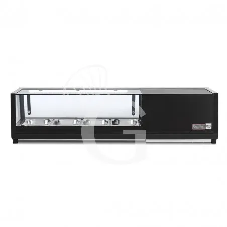 Popolare Vetrina sushi 4 bacinelle GN1/3 190 W L 1175 x P 425 x H 295 mm, vetro frontale dritto
