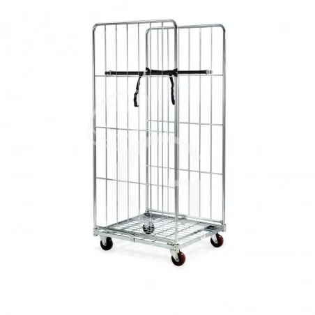 Carrello "roll container" con base+2 sponde, 2 cinghie - L 720 mm x P 810 mm x H 1800 mm Novità