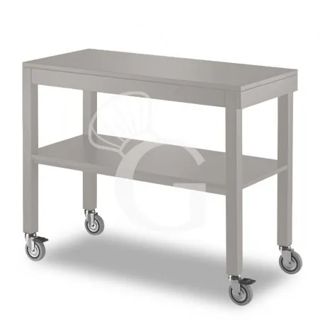 Carrello di servizio in legno laccato estraibile senza cupola - L 1000 x P 560 x H 840 mm - Grigio Prezzo Ridotto