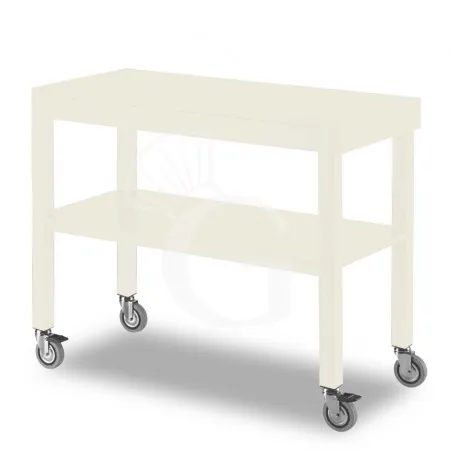 Più Venduto Carrello di servizio in legno laccato estraibile senza cupola - L 1000 x P 560 x H 840 mm - Bianco