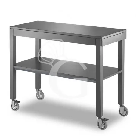 Carrello di servizio in legno laccato estraibile senza cupola - L 1000 x P 560 x H 840 mm - Antracite Acquista Ora