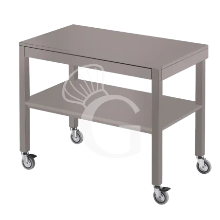 Offerta Speciale Carrello di servizio in legno laccato con 2 piani - L 1000 x P 560 x H 840 mm - Grigio