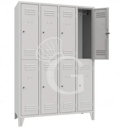 Offerta Del Giorno Armadio spogliatoio monoblocco sovrapposto 4+4, 1200x500x1800 mm Colore standard RAL 7035