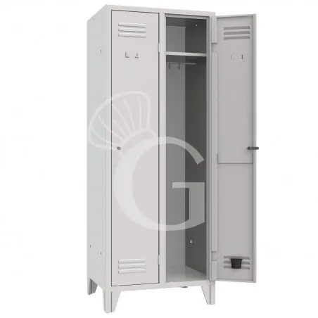Armadio spogliatoio monoblocco 2 posti, 690x500x1800 mm Colore standard RAL 7035 Offerta Del Giorno