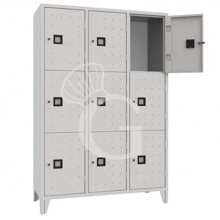 Più Venduto Armadio casellario monoblocco 9 posti, 1200x500x1800 mm Colore standard RAL 7035