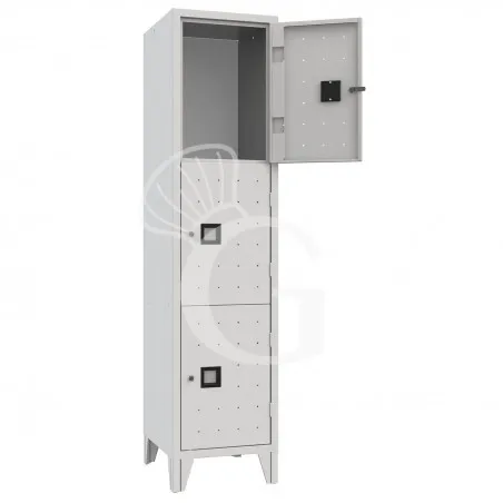 Must-Have Armadio casellario monoblocco 3 posti, 420x500x1800 mm Colore standard RAL 7035