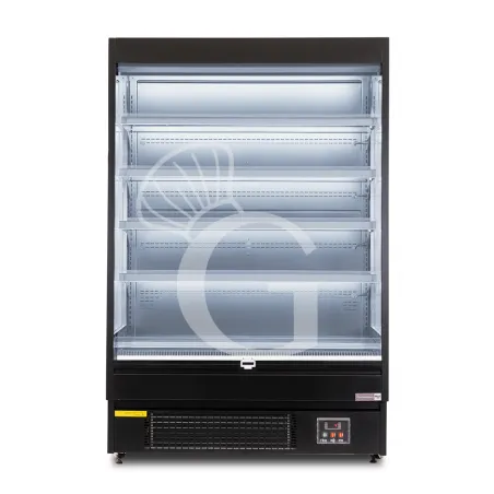 Murale espositivo ventilato nero con tenda notte, temperatura -1°C/+7°C e lunghezza 1315 mm Acquista Ora