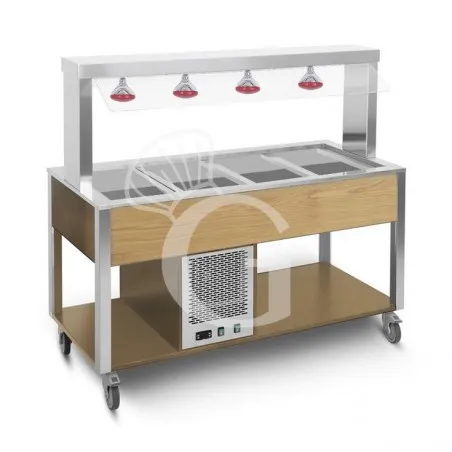 Carrello per buffet caldo con parafiato fisso temperatura +30°C/+90°C - Rovere Novità