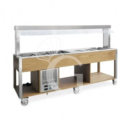 Carrello per buffet misto caldo/freddo temp. +4°C/10°C (freddo) +60°C/+90°C (caldo) - Rovere Promozione