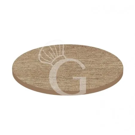 Occasione Piano rotondo in stratificato HPL canyon monument oak, Ø 600 mm, spessore 10 mm