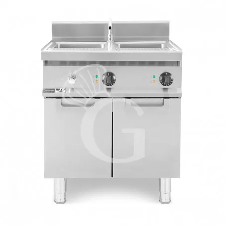 Ultime Pezzi Cuocipasta professionale elettrico su mobile chiuso 2 vasche, 28 LT + 28 LT 24 Kw Prof.700
